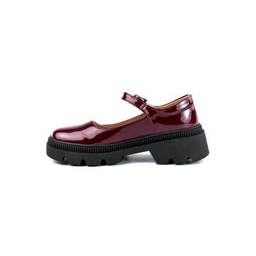 Zapato bailarina vino charol
